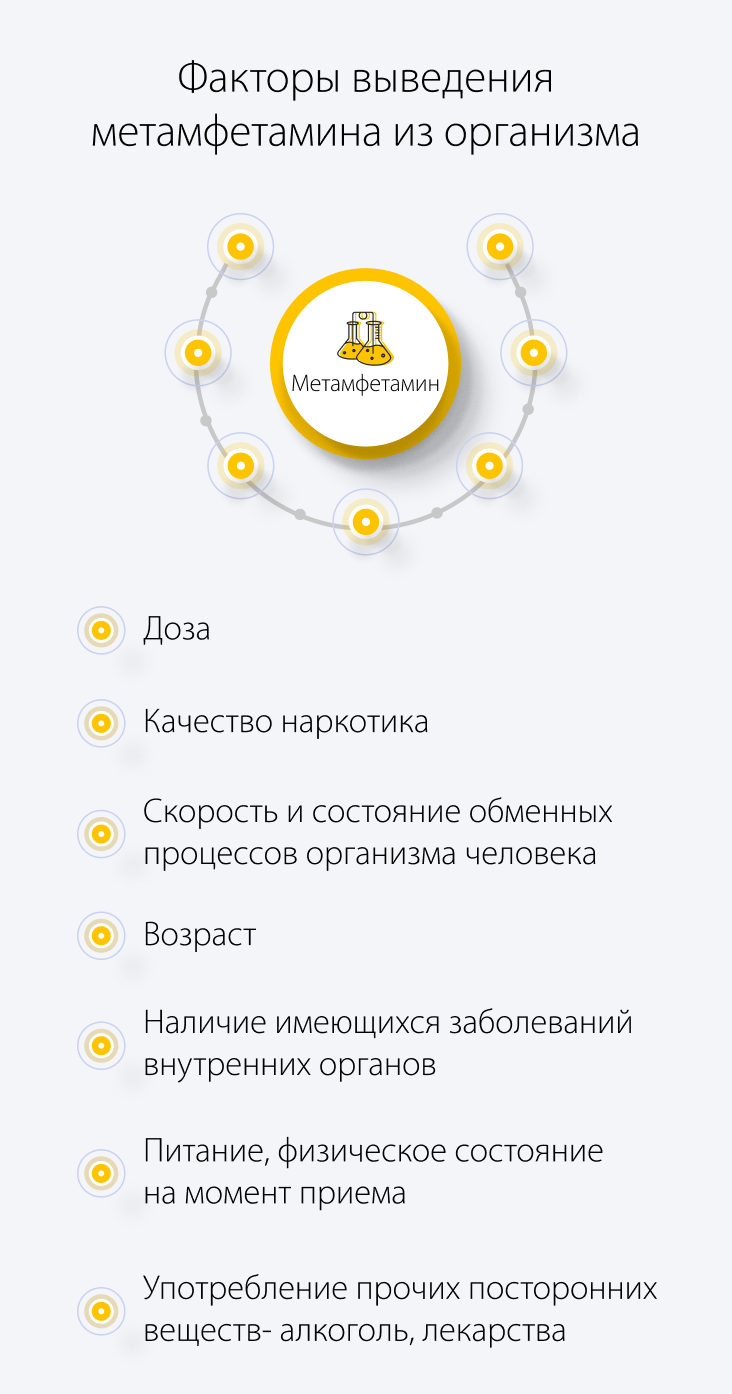 Факторы выведения метамфетамина из организма