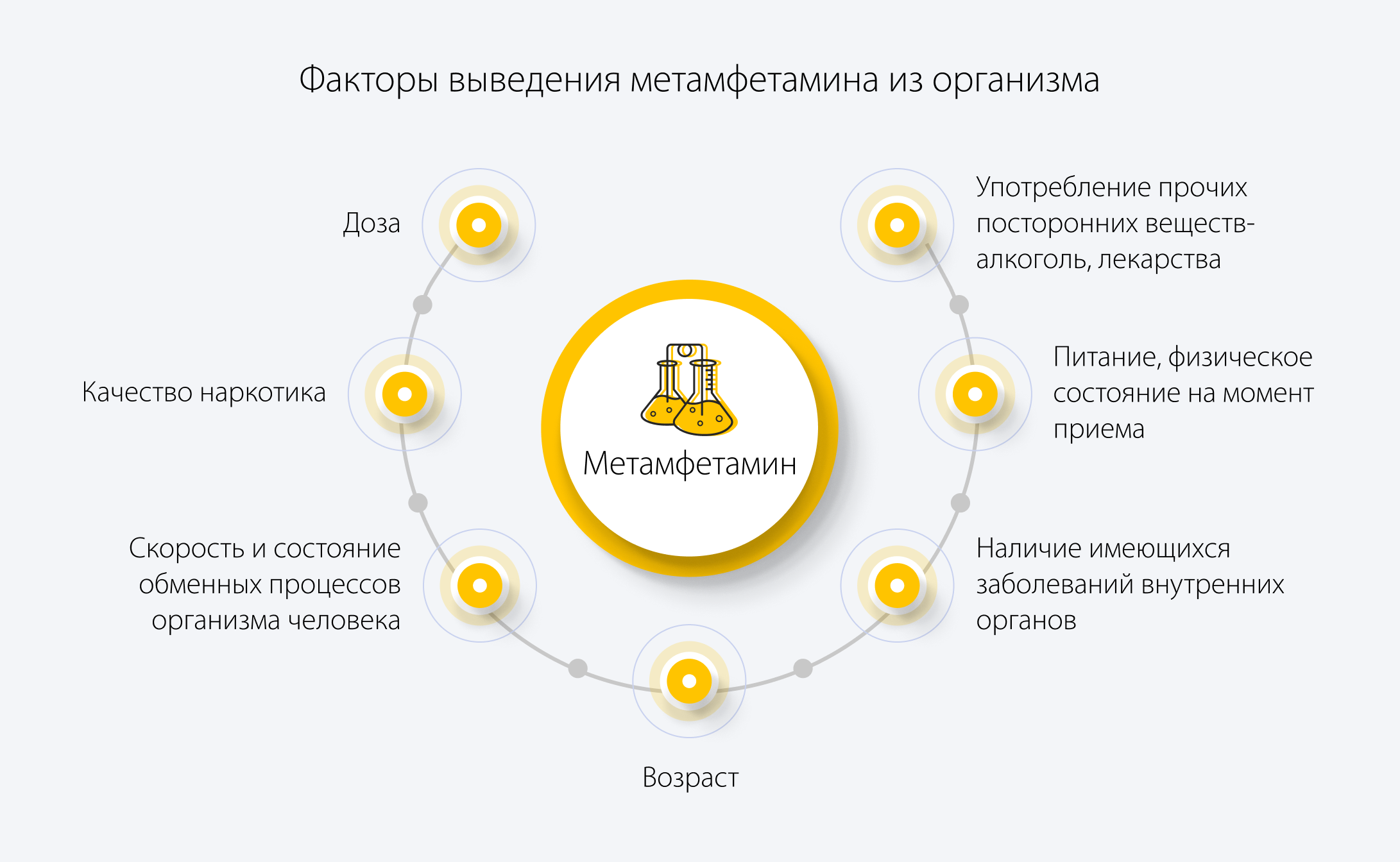 Факторы выведения метамфетамина из организма